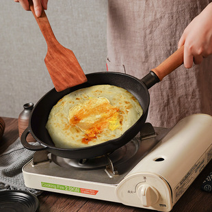 铸铁平底锅加厚家用无涂层烙饼锅手抓饼牛排不粘煎锅煎饼煎蛋锅
