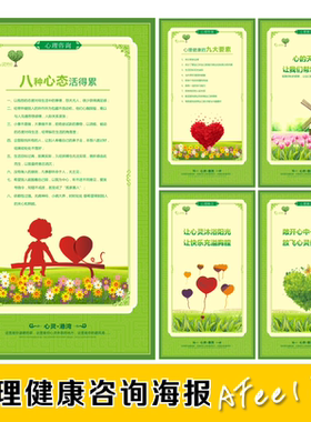 中小学校园健康心理咨询室职责标语海报激励挂画贴纸心灵格言Y95