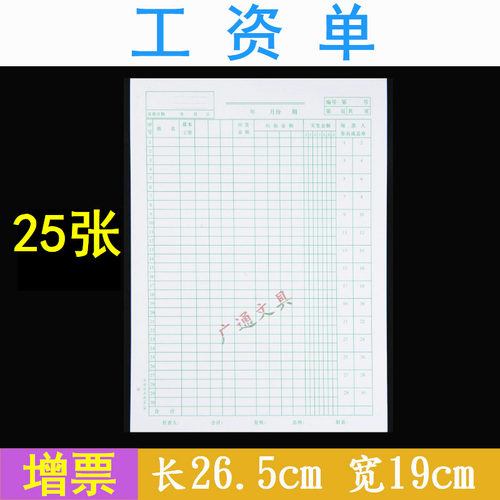 工资单发放工资表员工结算账本