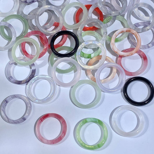 23mm醋酸仿玉戒指圈指环扣跑环圆环手捻吊坠挂件流苏diy饰品配件