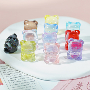 20颗14x20mm琉璃吞金兽爱横孔爱心小熊diy手工制作手串项链材料