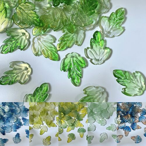 琉璃菊花叶树叶子古风发簪材料