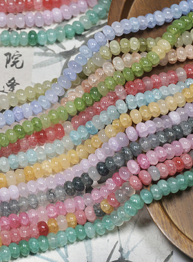 50颗4X8mm玉碎算盘珠水染不掉色琉璃隔珠配珠diy手工手串项链材料