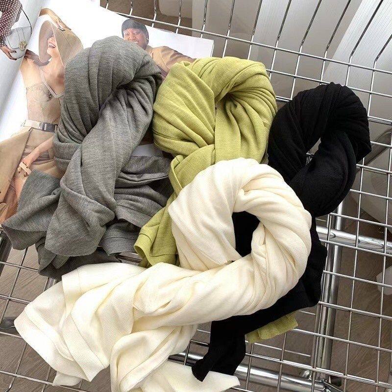 超软糯面膜T 莫兰迪色微宽松薄款圆领长袖T恤打底衫春秋冬季新款