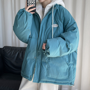 EY105冬季新款港风男女加厚拼接假两件羊羔毛衣服外套P148