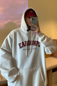 EQ96 INS潮流连帽套头卫衣女简约百搭3D字母印花外套秋装 女装P63图片