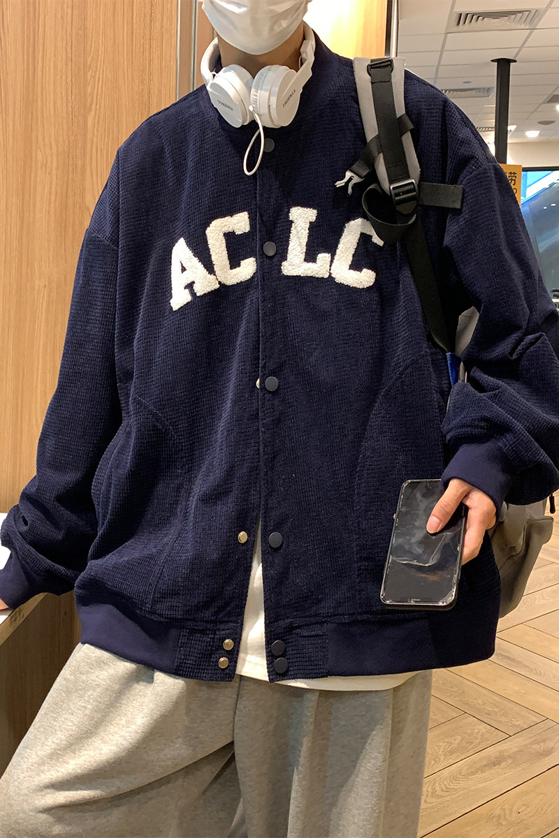 EQ81玉米粒外套男2024新款秋装毛巾绣刺绣棒球服夹克高品质P88,男装夹克,电商C306-1