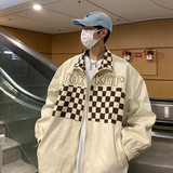 EQ93棋盘格夹克2024新款秋装工装外套男港风ins潮流P108，男装夹克，电商C306-1