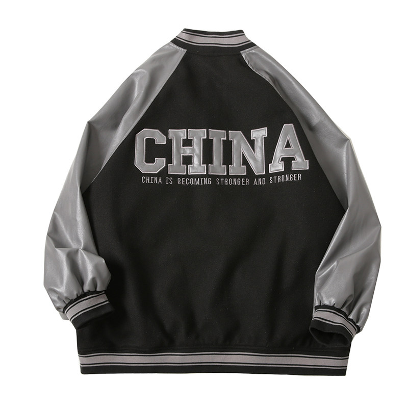 EQ106红元素棒球服外套男呢料刺绣秋装夹克2024新款P115,男装夹克,电商C306-1