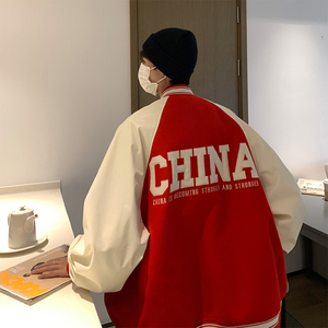 EQ106  红元素棒球服外套男呢料刺绣秋装夹克2024新款 P115图片