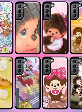 蒙奇奇卡通女生硅胶全包手机壳s22+适用S21 S23 S24 ultra保护套note 20 ultra三星S24 S23 FE A35 A55 S10