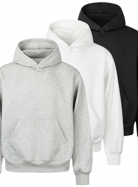 FopCazr「Hoodie卫衣」500G空气层套头纯色加厚运动男连帽卫衣