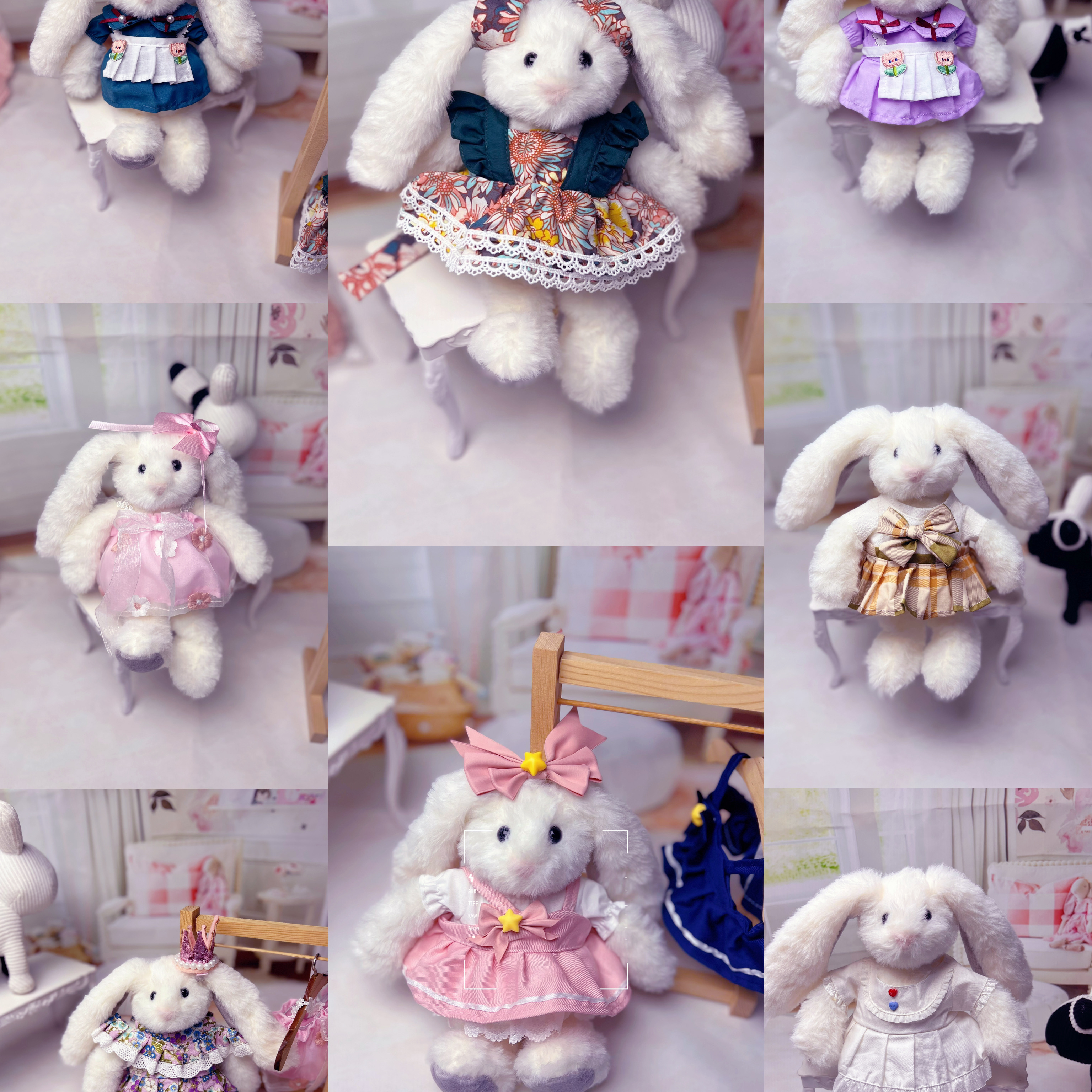 仅衣服】jely&cat小兔子公仔玩偶裙子20cmYummy美味兔棉花娃衣服