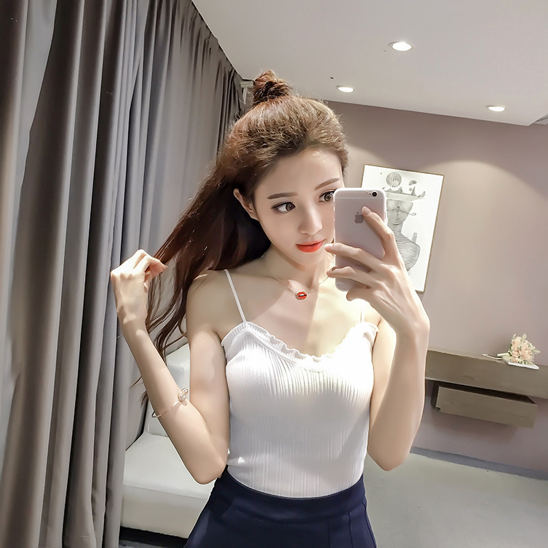 女装2025春季新款韩国时尚纯色修身显瘦百搭打底女子针织吊带背心