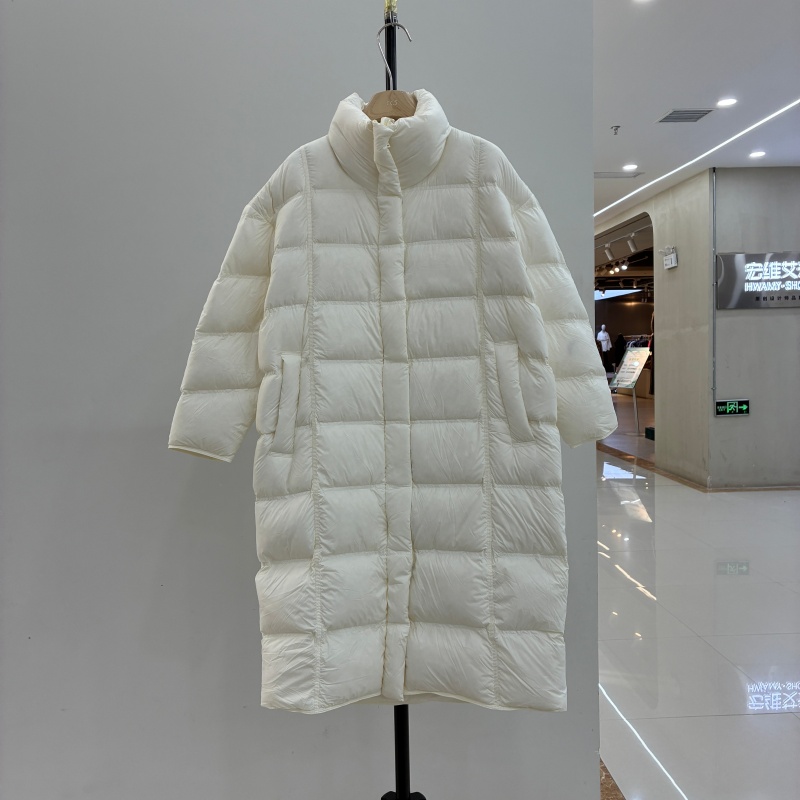 欧货2025冬新款立领休闲百搭气质长款羽绒服女白鹅绒加厚保暖外套