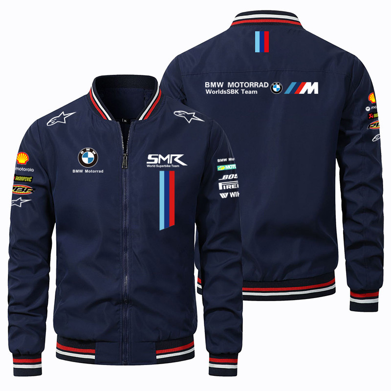 BMW宝马立领夹克工装定制男女摩托车骑行赛车服外套定制印字logo