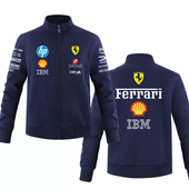 法拉利机车工作服定制立领拉链卫衣男女摩托车骑行赛车服定制印字