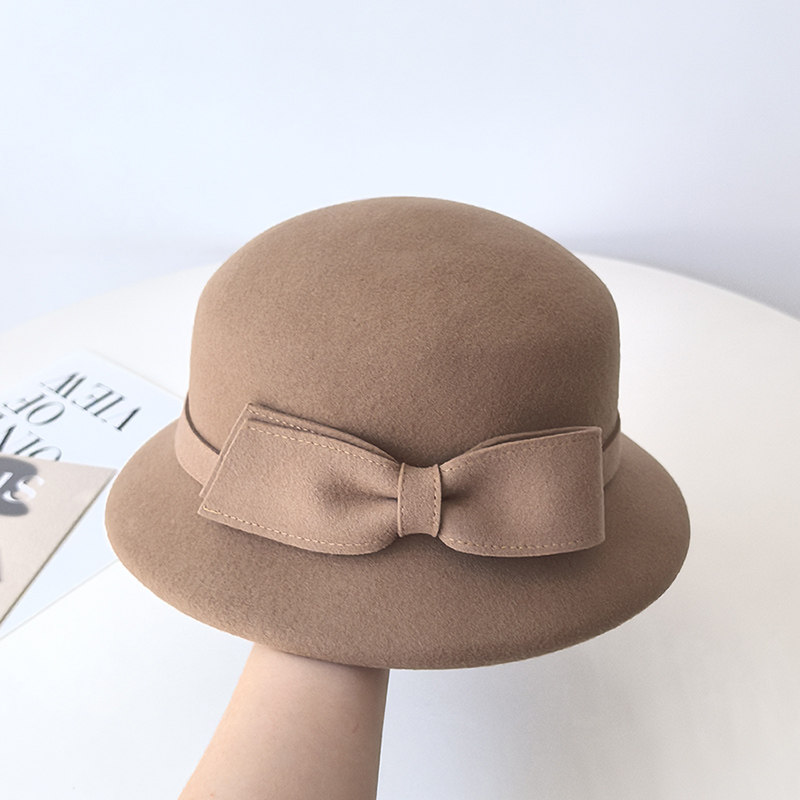简约羊毛蝴蝶结渔夫帽子女法式气质复古优雅礼帽赫本风毛呢盆帽潮,服饰配件/皮带/帽子/围巾,帽子,淘宝优惠券,粉丝福利购,淘宝优惠卷