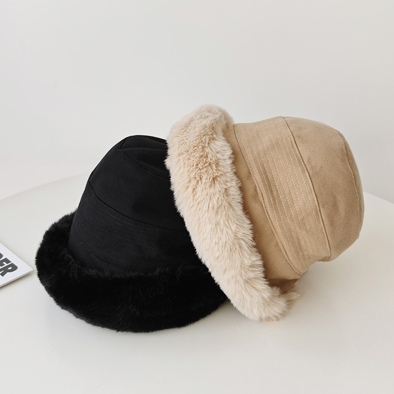加绒加厚毛毛帽子女秋冬防风保暖