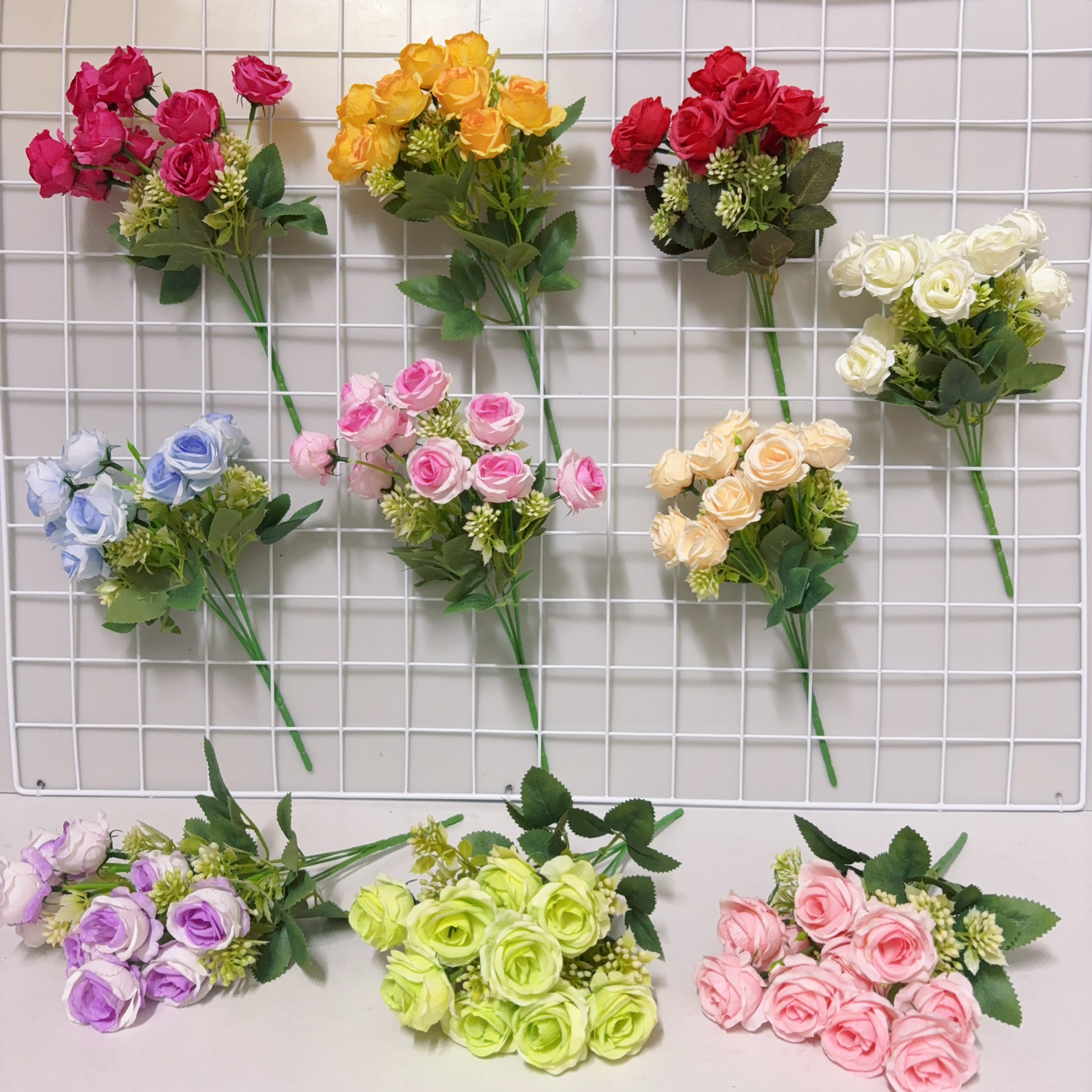 玫瑰花假花仿真花绢花客厅摆件落仿真花/假花