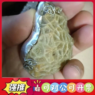 （议价）经脉原石挂坠，包银，尺寸60×43×22，如图，沟通好了拍