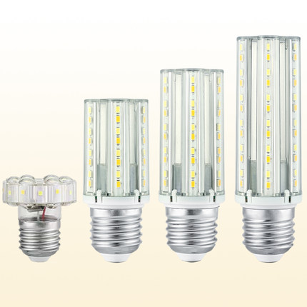 超亮无频闪LED玉米灯泡e27e14螺口暖光白光三色光水晶吊灯光源