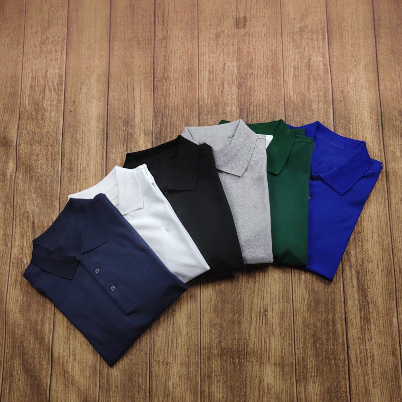 修身弹力棉纯色基本款翻领POLO衫