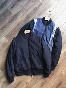 男式修身短款双面穿棉服夹克外套