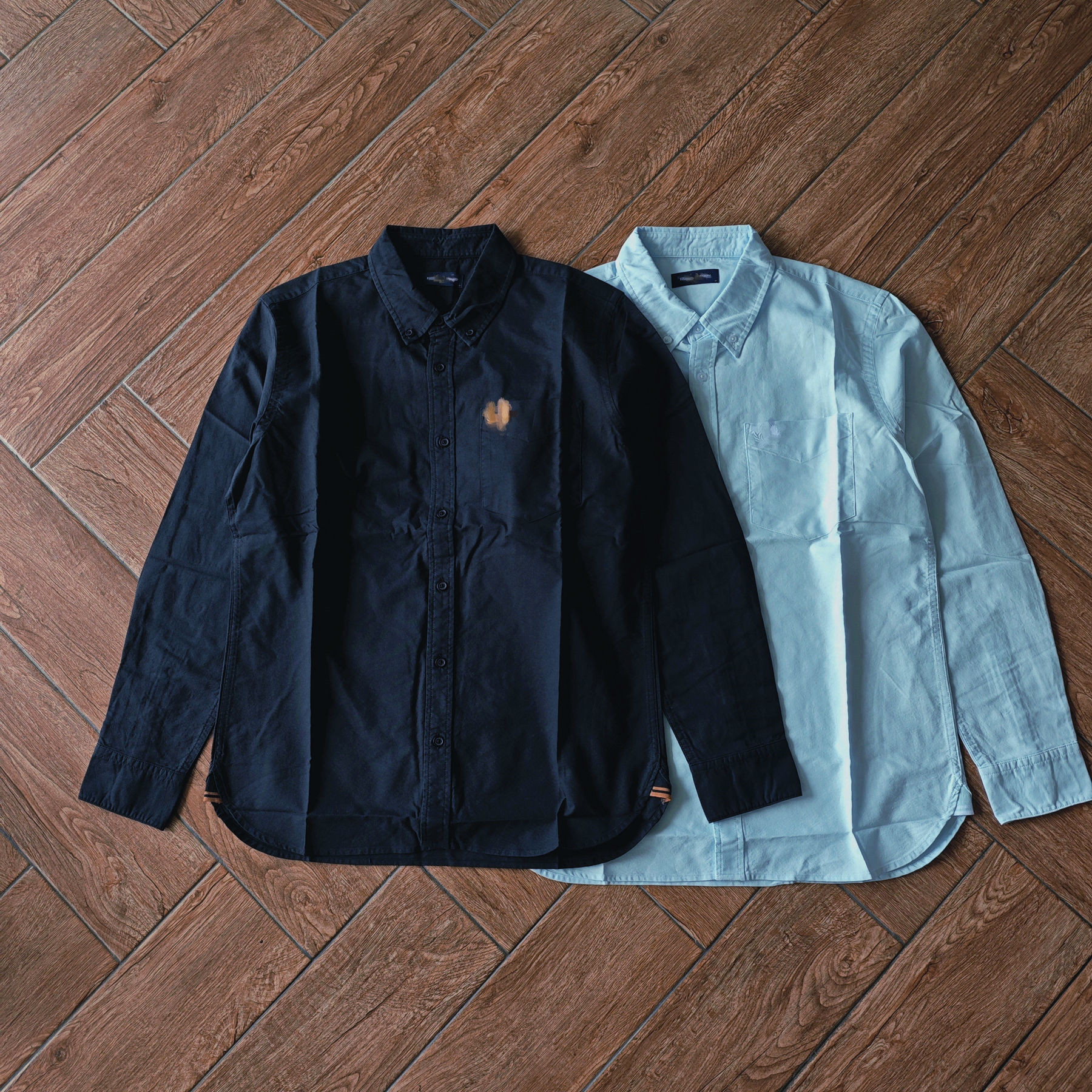 男式纯棉牛津纺麦穗长袖衬衫