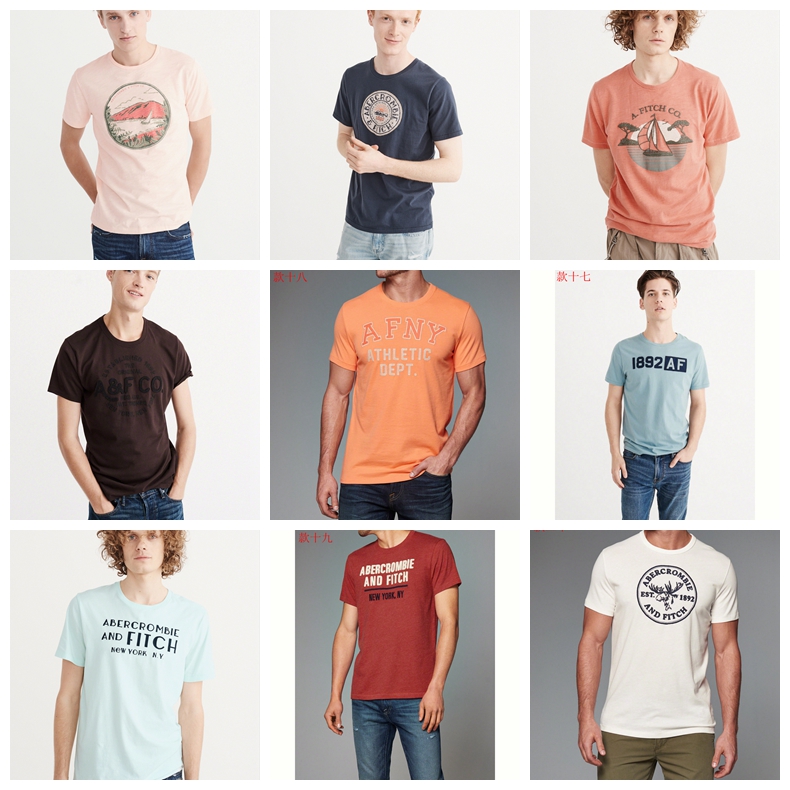 男式贴布刺绣短袖圆领T恤 合集二