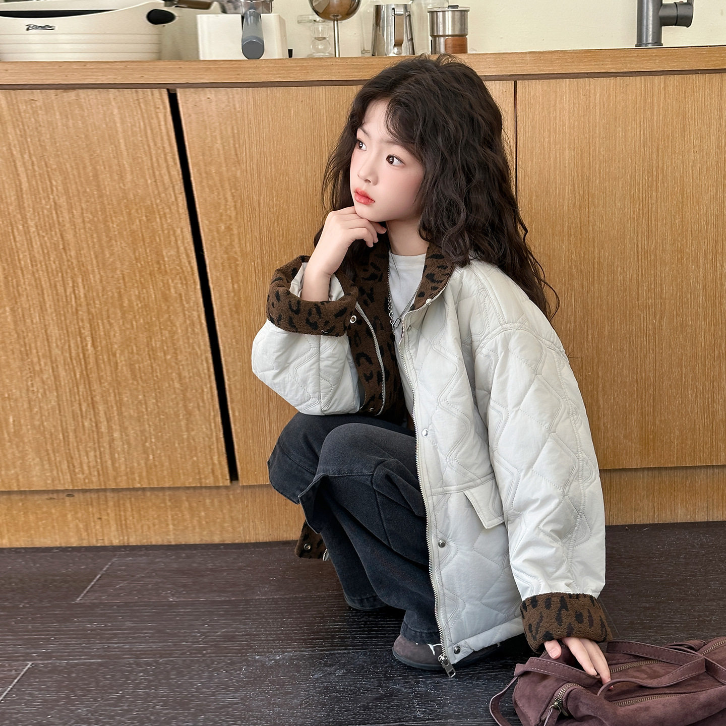 女童棉衣外套秋冬2025新款儿童洋气时髦夹克大童休闲夹棉保暖棉袄