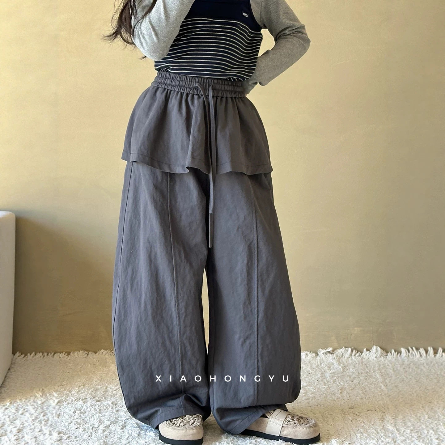 小红鱼女童裤子秋装2026新款韩国童装秋季阔腿裤儿童亲子宽松长裤