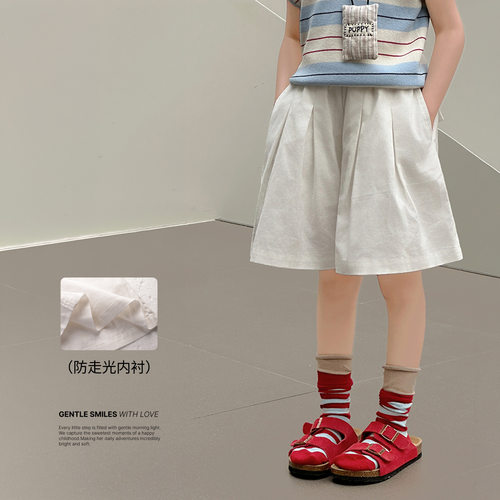 Miaxdx kids童装女童纯棉短裤2026夏季新款儿童休闲宽松阔腿裤子