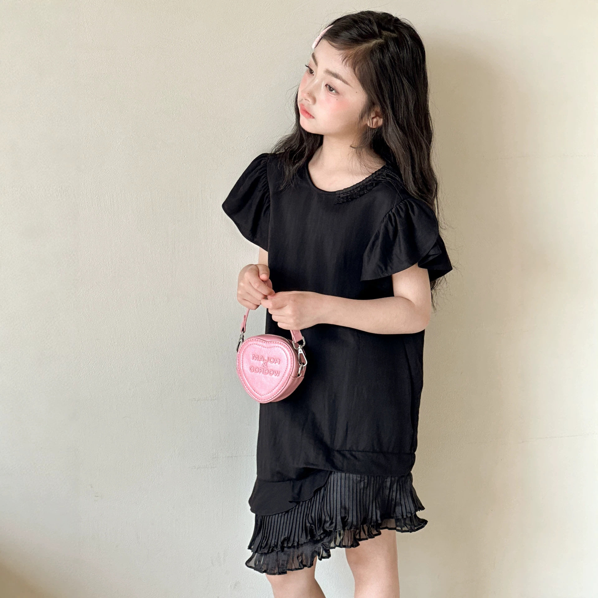 小红鱼女童蕾丝拼接连衣裙夏装2026亲子夏季短袖公主裙儿童装裙子