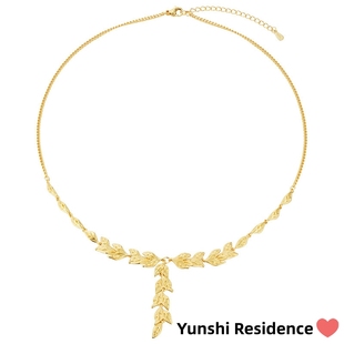 韵饰居~婚礼黄金色金枝玉叶流苏项链 气质大气锁骨链
