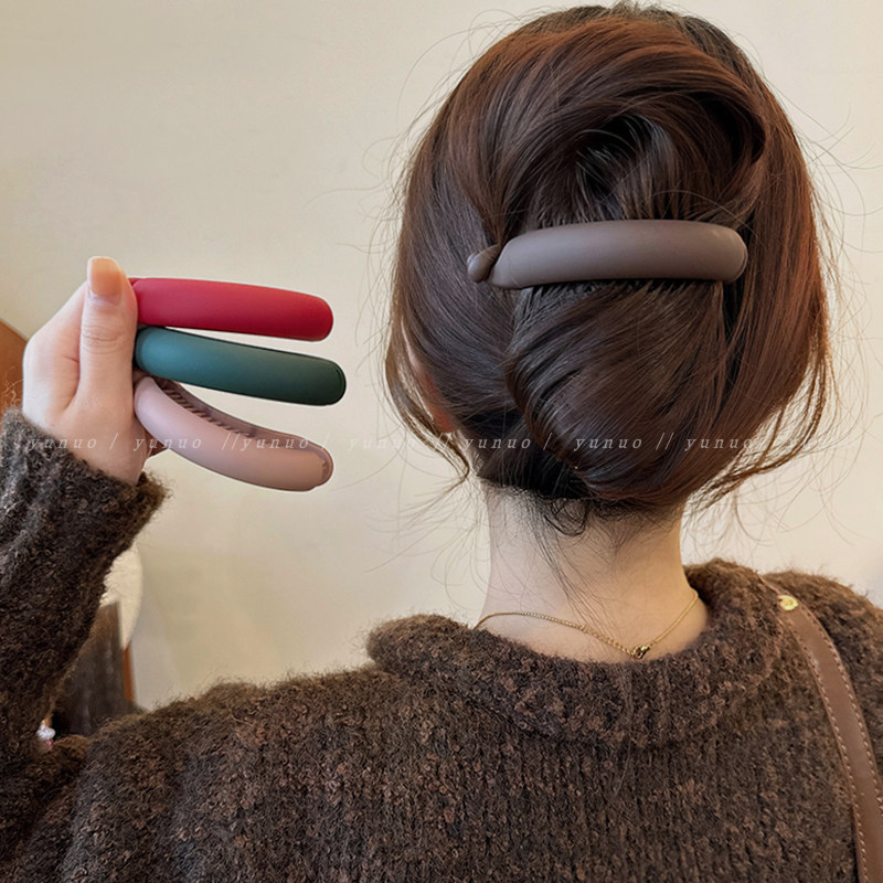 韩系盘发磨砂马尾扣扭扭发夹抓夹