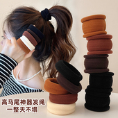 5根装 加粗高弹力不伤发圈头绳女2023新款 橡皮筋女扎头复古皮套