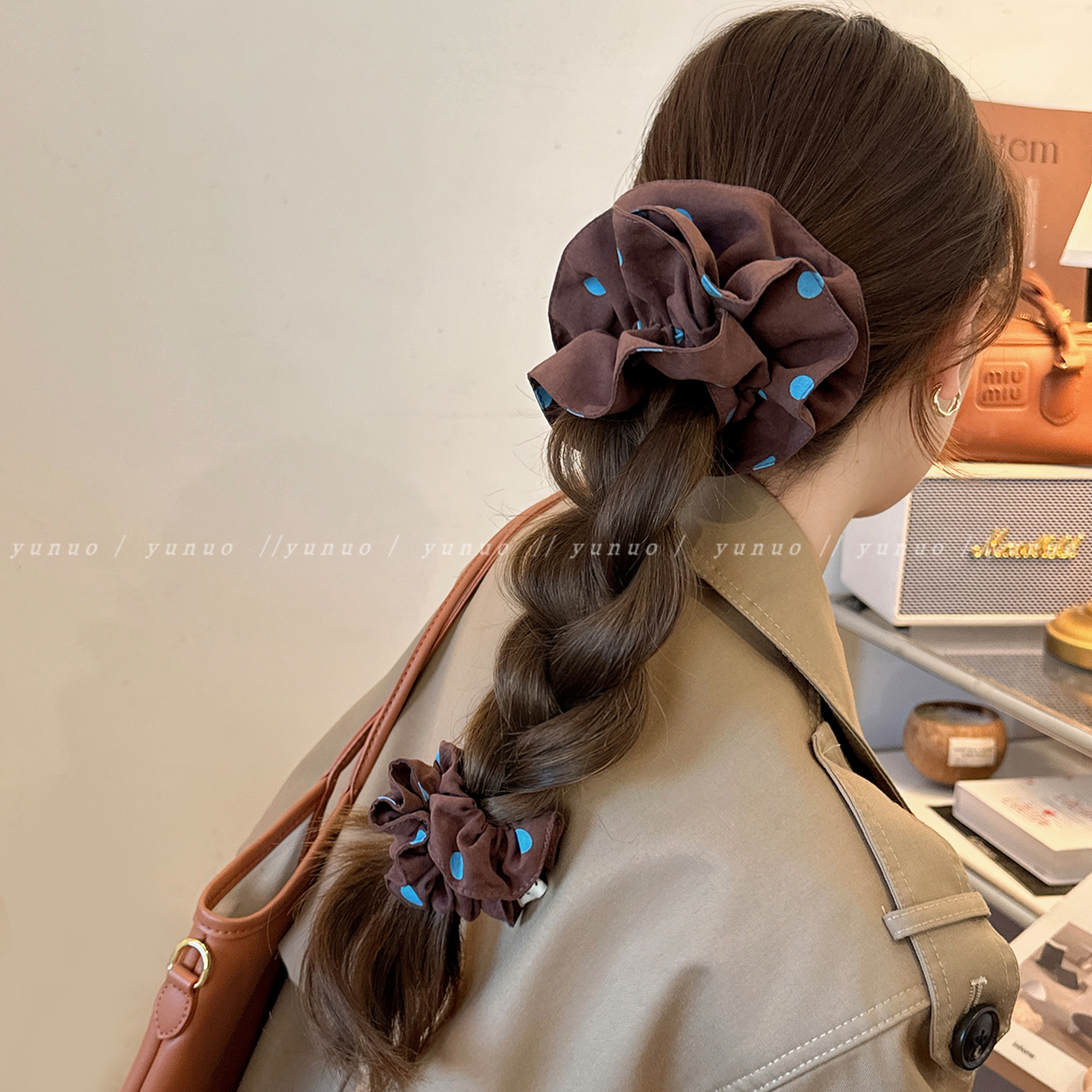 韩系慵懒风方巾大肠发圈女扎头发