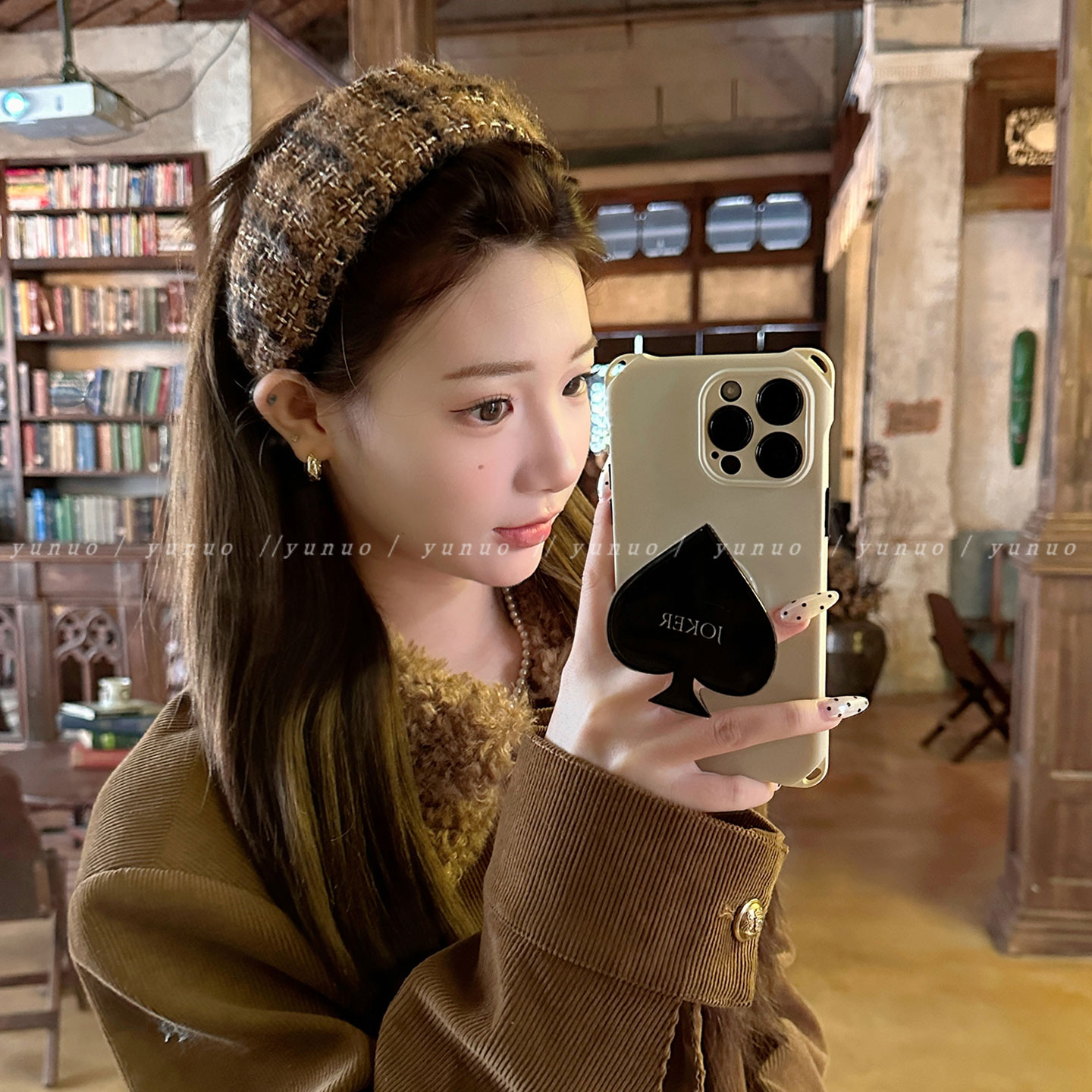 秋冬加厚毛呢高颅顶发箍女遮白发