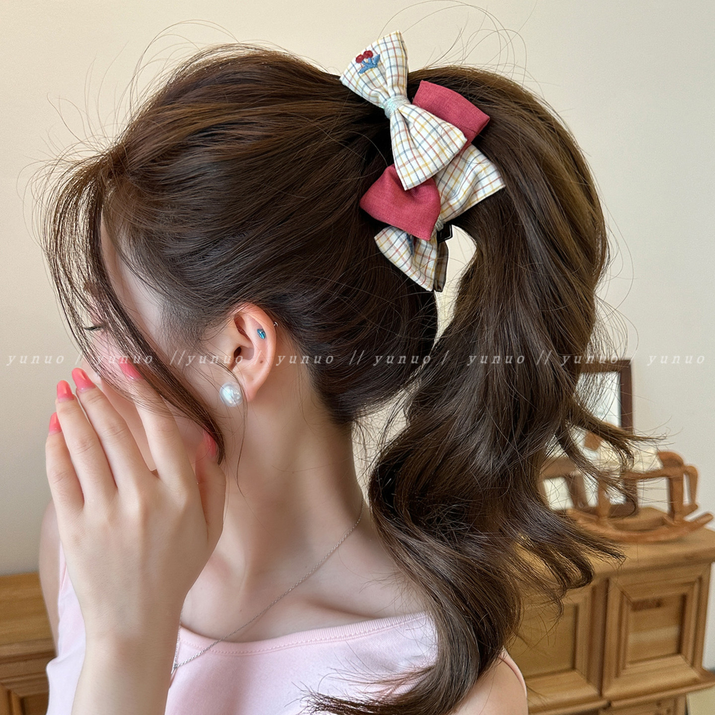 原创设计双面蝴蝶结高马尾香蕉夹女2026新款抓夹高级感扭扭夹竖夹