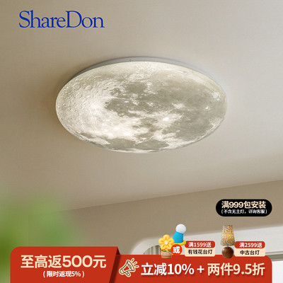 ShareDon 卧室灯吸顶灯 月球高级感爆款阳台灯创意房间灯2025新款