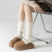 纽扣开叉款 韩国东大门秋冬新款 袜套女个性 显瘦显腿直JK小腿堆堆袜