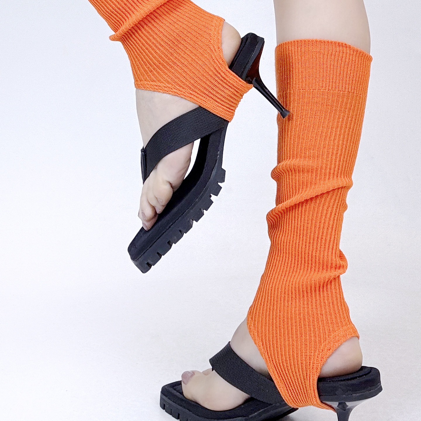 韩版春夏季薄款袜套女个性糖果色基础款显瘦踩脚小腿堆堆长袜ins