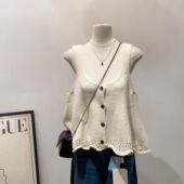 秋季 韩系氛围感穿搭毛衣马甲 甜美叠穿黄色针织吊带背心女2025新款