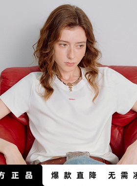 「Hot! 爆款直降」初语TOYOUTH白色短袖T恤莱卡弹力合体正肩上衣
