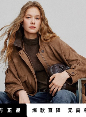 「Hot! 爆款直降」初语TOYOUTH巴恩风复古工装麂皮绒宽松夹克外套