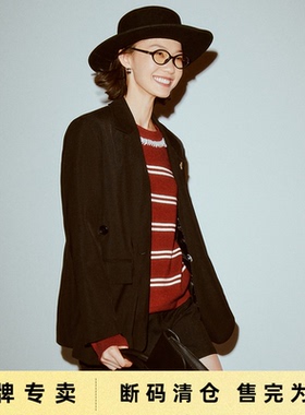 「Sale! 清仓特卖」初语TOYOUTH撞色条纹长袖圆领套头针织衫