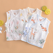 背心坎肩马夹 新生儿绑带纯棉纱布马甲婴幼儿宝宝系带无袖 夏季 薄款