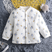 中大童夹棉上衣冬季 加厚保暖居家睡衣 宝宝纯棉无骨加棉小外套大码