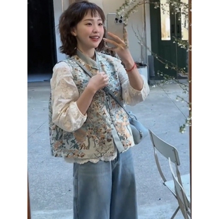 新中式马甲女短款背心2026新款秋季高级感刺绣小个子国风马夹外套